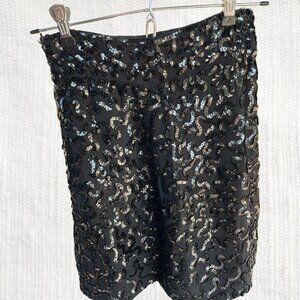 1960s Vintage Black Sequin Skirt – Retro Party/Cocktail, Size 00/XXS